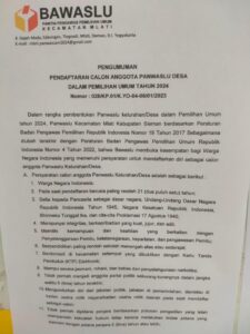 PENDAFTARAN CALON ANGGOTA PANWASLU DESA
